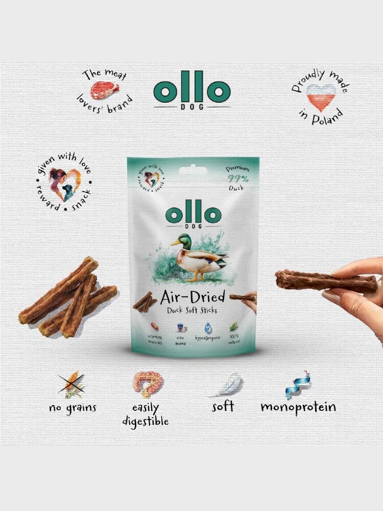 Air-Dried Soft Duck Sticks  –  hipoalergiczne, monobiałkowe paski z kaczki dla psa, 80 g