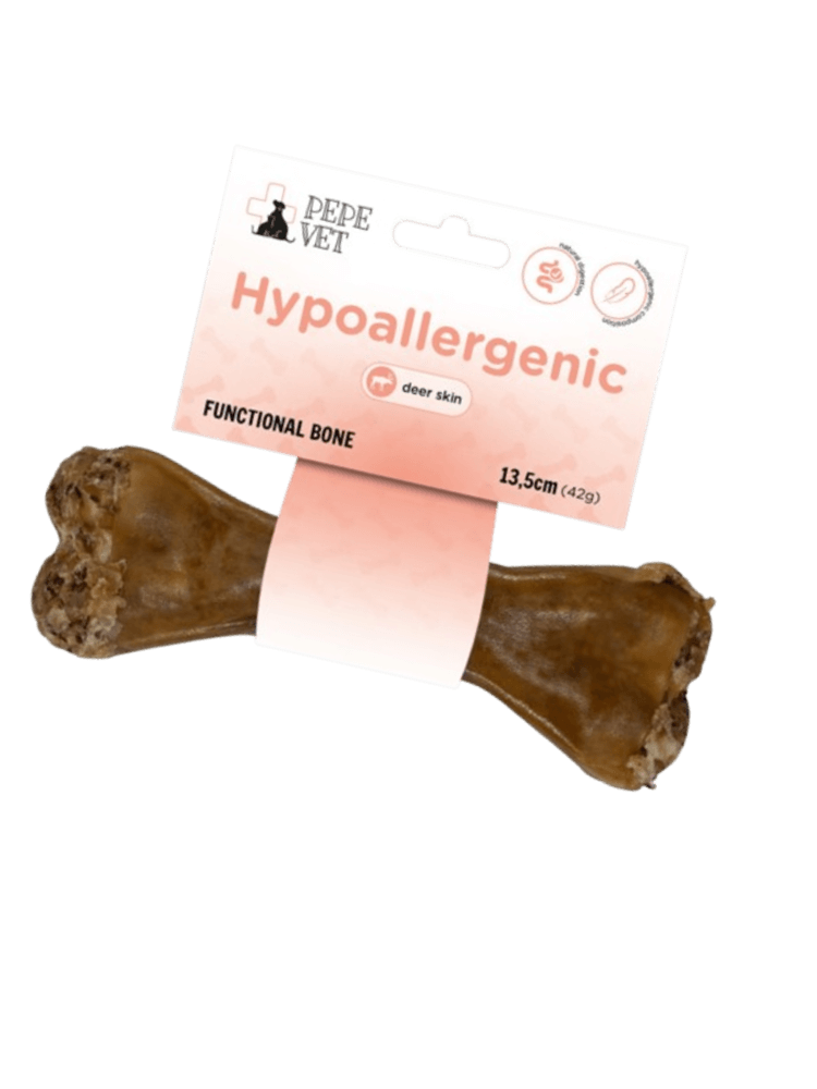 VET Kość funkcjonalna Hypoallergenic z jeleniem, babką płesznik i prebiotykiem 13,5 cm