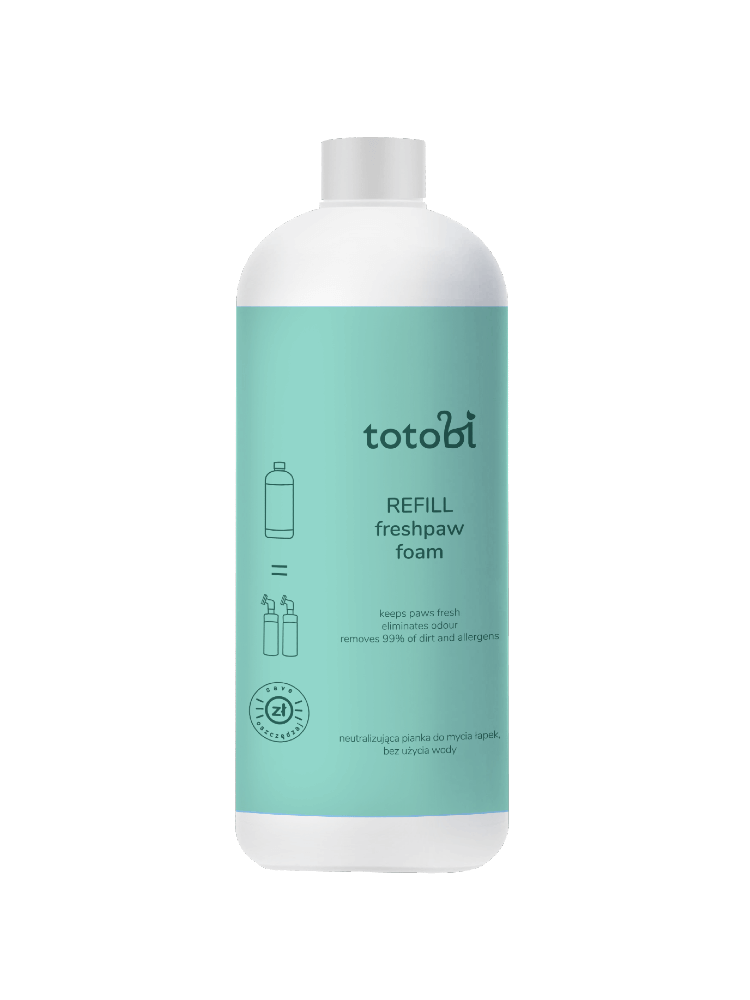 Refill Freshpaw Foam 500 ml  –  neutralizująca pianka do mycia łapek, bez użycia wody dla psa i kota,