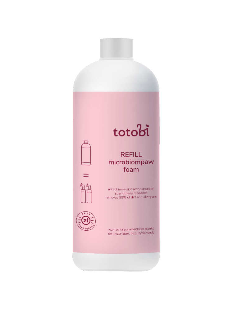 Refill Microbiompaw Foam, 500 ml  –  wzmacniająca mikrobiom pianka do mycia łapek, bez użycia wody dla psa i kota