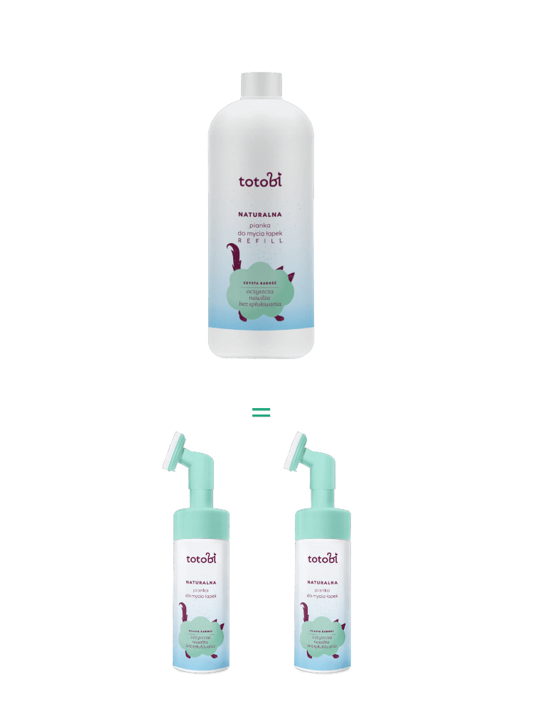 Naturalna pianka do mycia łapek dla psa i kota – REFILL, 500 ml