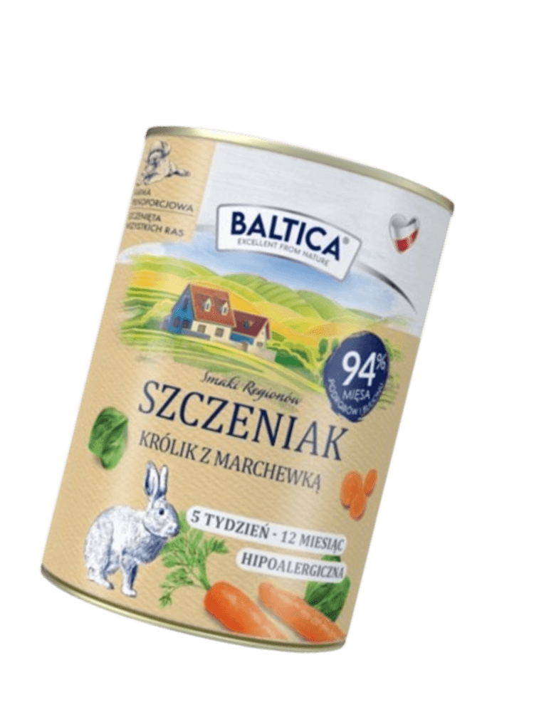 Mokra Karma dla Szczeniaka – Królik z marchewką 400 g
