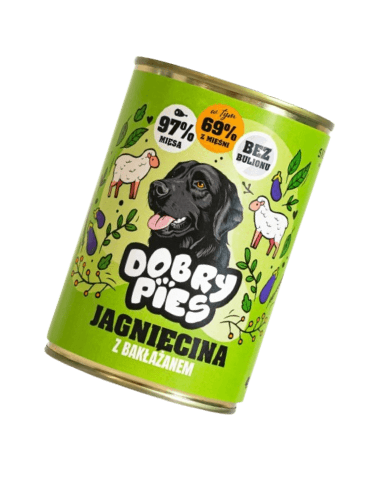 Mokra karma dla psa Jagnięcina i indyk z bakłażanem 400g