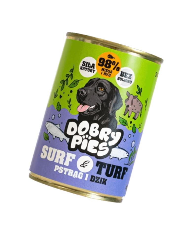 Mokra karma dla psa Pstrąg i Dzik z kozieradką 400 g