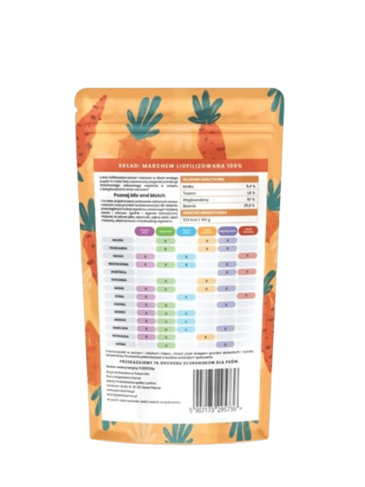 MIX & MATCH Marchew Przysmaki liofilizowane 15 g