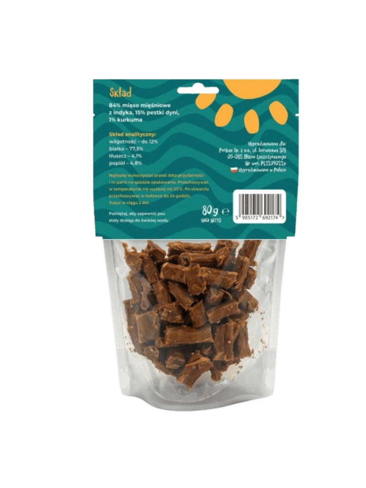 Mniamki z indykiem, dynią i kurkumą 80 g