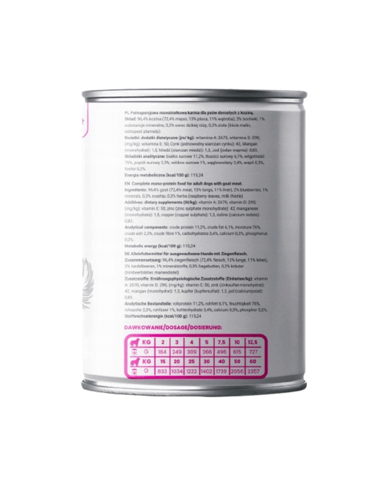 Monobiałkowa karma mokra dla psa Kozina, Mono Protein Ultra Light, 400 g