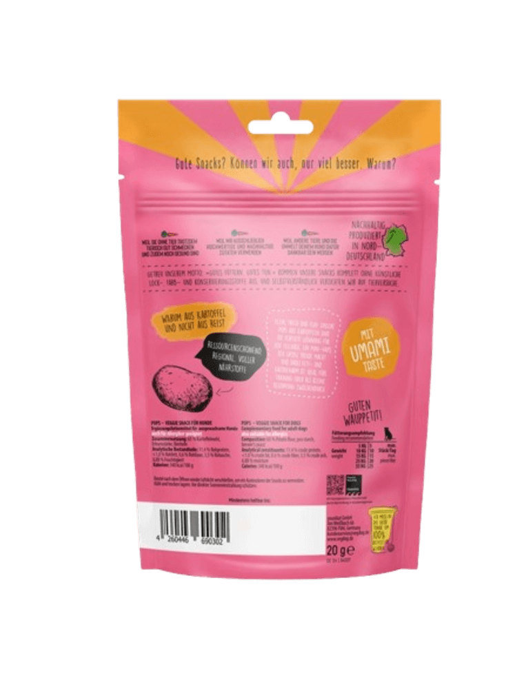 POPS – niskokaloryczne wegańskie przysmaki treningowe dla psa – 20 g